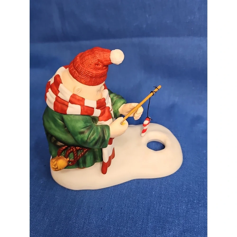 Dept 56 Merry Makers Ollie the Optimist Ice Fishing Candy Cane Christmas Monk